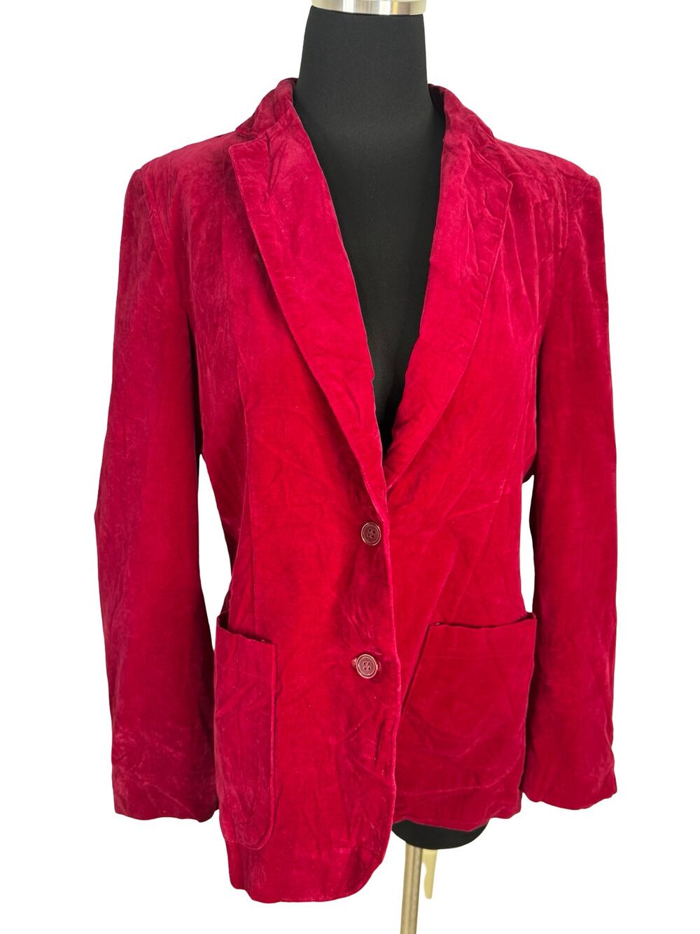 Vintage Dillard's 900 West Red Velvet Blazer Made in Japan Cotton Velvet Jacket